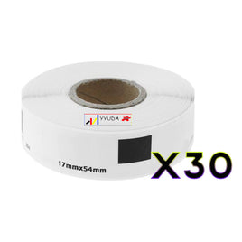 30 x Compatible Brother DK11204 "Without Cartridge" White Label Roll 17mm x 54mm