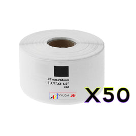 50 x Compatible Brother DK11208 "Without Cartridge" White Label Roll 38mm x 90mm