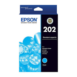 1 x Genuine Epson 202 Cyan Ink Cartridge C13T02N292