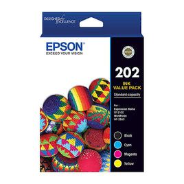 1 x Genuine Epson 202 Value Pack 4 Colour Ink Cartridge C13T02N692