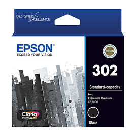 1 x Genuine Epson 302 Black Ink Cartridge C13T01V192
