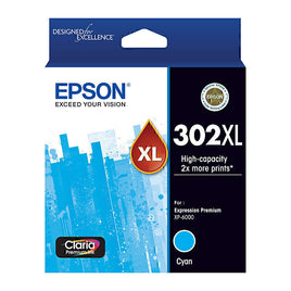 1 x Genuine Epson 302XL Cyan Ink Cartridge C13T01Y292