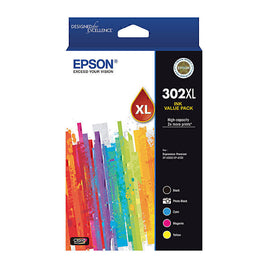 1 x Genuine Epson 302XL Value Pack 5 Colour Ink Cartridge C13T01Y792