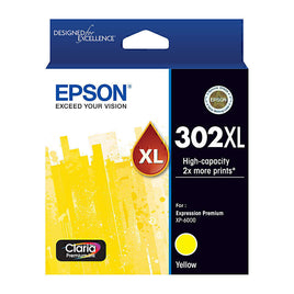 1 x Genuine Epson 302XL Yellow Ink Cartridge C13T01Y492
