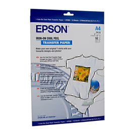 Genuine Epson S041154 Iron-On Cool Feel Transfer Paper 124gsm A4 - 10 sheets