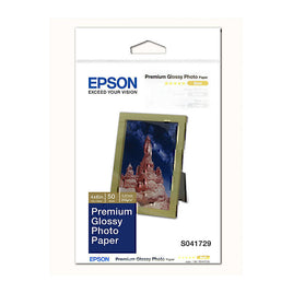 Genuine Epson S041729 Premium Glossy Photo Paper 255gsm 4 inches x 6 inches - 50 sheets