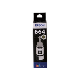 1 x Genuine Epson T664 Black EcoTank Bottle C13T664192