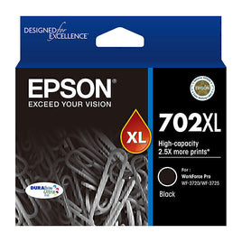 1 x Genuine Epson 702XL High Yield Black Ink Cartridge C13T345192