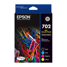 1 x Genuine Epson 702 Value Pack 4 Colour Ink Cartridge C13T344692