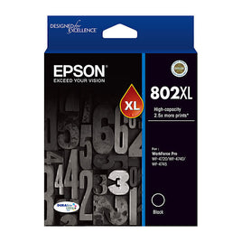 1 x Genuine Epson 802XL Black Ink Cartridge C13T356192