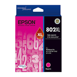 1 x Genuine Epson 802XL Magenta Ink Cartridge C13T356392