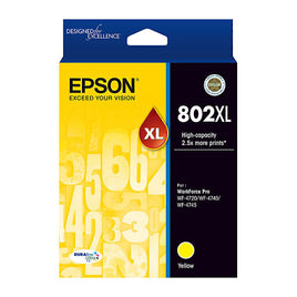 1 x Genuine Epson 802XL Yellow Ink Cartridge C13T356492