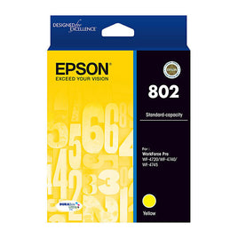 1 x Genuine Epson 802 Yellow Ink Cartridge C13T355492