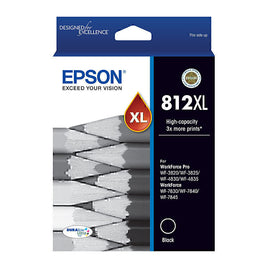 1 x Genuine Epson 812XL Black Ink Cartridge C13T05E192