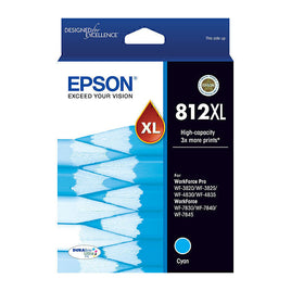 1 x Genuine Epson 812XL Cyan Ink Cartridge C13T05E292