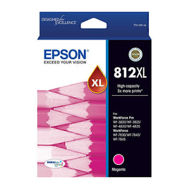 1 x Genuine Epson 812XL Magenta Ink Cartridge C13T05E392