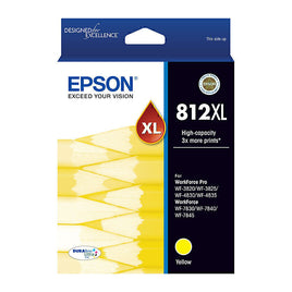 1 x Genuine Epson 812XL Yellow Ink Cartridge C13T05E492