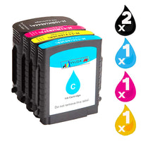
              5 x Compatible HP 10 + HP 11 Ink Cartridge C4844AA, C4836AA + C4838AA
            