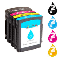
              8 x Compatible HP 10 + HP 11 Ink Cartridge C4844AA, C4836AA + C4838AA
            