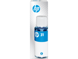 1 x Genuine HP 31 Cyan Ink Bottle 1VU26AA