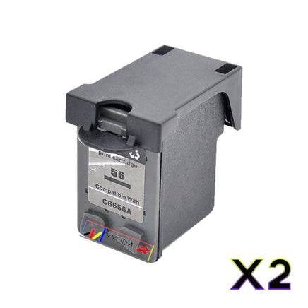 2 x Compatible HP 56 Inkjet Cartridge C6656AA