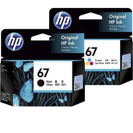 2 x Genuine HP 67 Ink Cartridge 3YM56AA + 3YM55AA