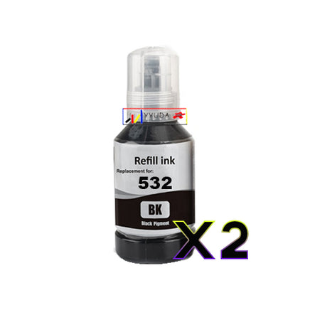 2 x Compatible Epson T532 Black Ink Bottle C13T03J192