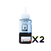 
              2 x Compatible Epson T664 EcoTank Black Ink Bottles T6641
            