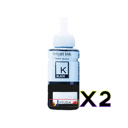 2 x Compatible Epson T664 EcoTank Black Ink Bottles T6641