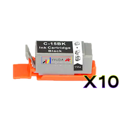 10 x Compatible Canon BCI15BK Black Ink Cartridge BCI-15BK