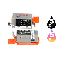 
              10 x Compatible Canon BCI15BK BCI16C Ink Cartridge BCI-15BK BCI-16C
            