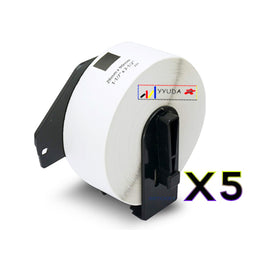 5 x Compatible Brother DK11201 "WITH CARTRIDGE" White Label Roll 29mm x 90mm - 400 Labels per Roll
