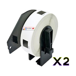 2 x Compatible Brother DK11204 "WITH CARTRIDGE" White Label Roll 17mm x 54mm - 400 Labels per Roll