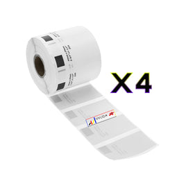 4 x Compatible Brother DK11209 "WITHOUT CARTRIDGE" White Label Roll 29mm x 62mm - 800 Labels per Roll