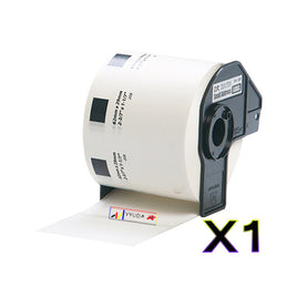 1 x Compatible Brother DK11209 "WITH CARTRIDGE" White Label Roll 29mm x 62mm - 800 Labels per Roll