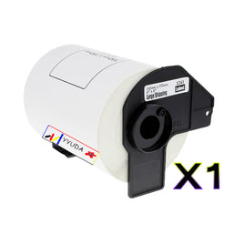 1 x Compatible Brother DK11241 "WITH CARTRIDGE" White Label Roll 102mm x 152mm