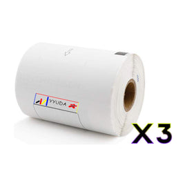 3 x Compatible Brother DK11241 "WITHOUT CARTRIDGE" White Label Roll 102mm x 152mm