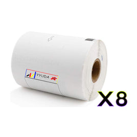 8 x Compatible Brother DK11241 "WITHOUT CARTRIDGE" White Label Roll 102mm x 152mm