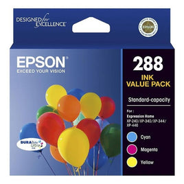 1 x Genuine Epson 288 CMY Value Pack 3 Colour Ink Cartridge C13T305592 (1C 1M 1Y)