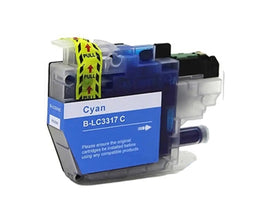 1 x Compatible Brother LC3317C Cyan Ink Cartridge LC-3317C - 550 Pages