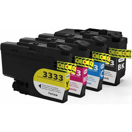 12 x Compatible Brother LC3333 High Yield Ink Cartridge LC-3333 [3BK 3C 3M 3Y]