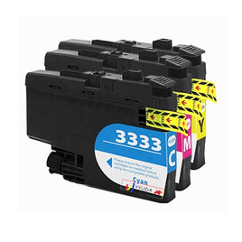 3 x Compatible Brother LC3333 CMY High Yield Colour Ink Cartridge LC-3333 [1C 1M 1Y]