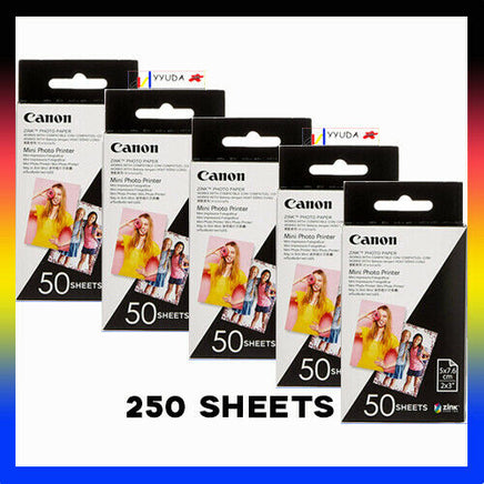 5 x Genuine Canon MPPP50 Canon Mini Photo Printer Paper 2 INCHES x 3 INCHES