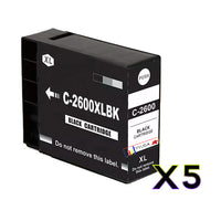 
              5 x Compatible Canon PGI-2600XL Black Ink Cartridge
            