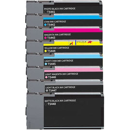 8 x Compatible Epson T5441 - T5448 Pigmented Ink Cartridge C13T544100 - C13T544800 (1PBK 1C 1M 1Y 1LC 1LM 1LBK 1MBK)