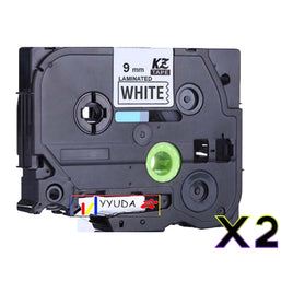 2 x Compatible Brother TZe221 Black on White Label Tape TZe-221