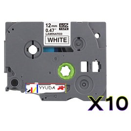 10 x Compatible Brother TZe231 Black Text on White Label Tape TZe-231