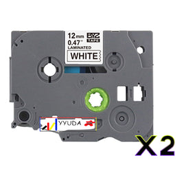 2 x Compatible Brother TZe231 Black Text on White Label Tape TZe-231