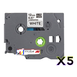 5 x Compatible Brother TZe231 Black Text on White Label Tape TZe-231
