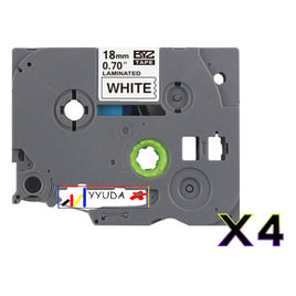 4 x Compatible Brother TZe241 Black on Yellow Label Tape TZe-241